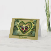 オリーブと兄弟幸せユーモアのあるな父親の日 カード (正面)