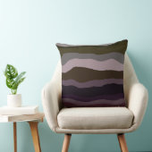 オリーブと紫の波状のストライプ クッション (椅子)