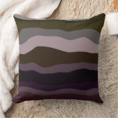 オリーブと紫の波状のストライプ クッション (ブランケット)