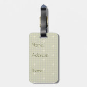 オリーブと金ゴールドア千鳥格子のントラゲッジタグ ラゲッジタグ (裏面縦)