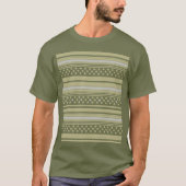 オリーブのストライプ模様と星 Tシャツ (正面)