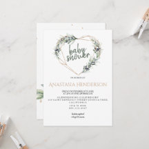 オリーブのスパイス – 赤ちゃんシャワー招待状。