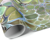 オリーブのセージ緑、紫の青のブルゴーニュ抽象芸術 ラッピングペーパー (ロールコーナー)