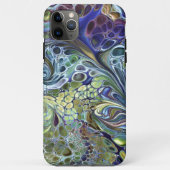 オリーブのセージ緑、紫の青のブルゴーニュ抽象芸術 Case-Mate iPhoneケース (裏面)