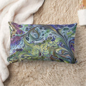 オリーブのセージ緑、紫の青のブルゴーニュ抽象芸術th ランバークッション (ブランケット)