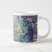 オリーブのセージ緑、紫の青のブルゴーニュ ジャンボコーヒーマグカップ (右)