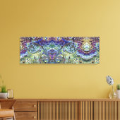 オリーブのセージ緑、紫の青の葉の抽象芸術 キャンバスプリント (インサイチュ (リビング))