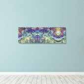 オリーブのセージ緑、紫の青の葉の抽象芸術 キャンバスプリント (インサイチュ (ウッドフロア))