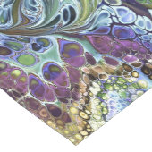 オリーブのセージ緑、紫の青の葉の抽象芸術 ショートテーブルランナー (コーナー)