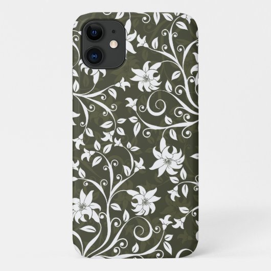 オリーブのトランペフラワーの花柄 Case-Mate iPhoneケース (裏面)