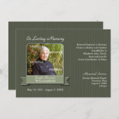 オリーブのピンストライプ バナー 追悼のお知らせ 招待状 (正面/裏面)