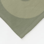 オリーブのベージュの円のバブルミニマルのシンプルパターン フリースブランケット (角)