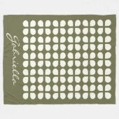 オリーブのモダン中世紀の形パーソナライズされた状 フリースブランケット (正面(横))