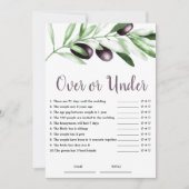 オリーブの上または下ブライダルシャワーゲーム 招待状 (正面)