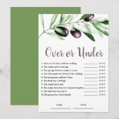 オリーブの上または下ブライダルシャワーゲーム 招待状 (正面/裏面)