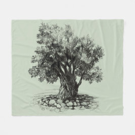 オリーブの古木 フリースブランケット