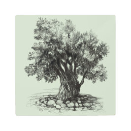オリーブの古木 メタルプリント