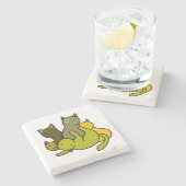 オリーブの子猫 ストーンコースター (横)