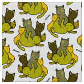 オリーブの子猫 ファブリック (クローズアップ)