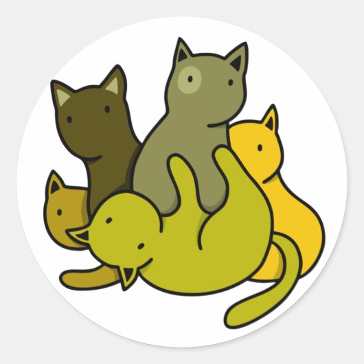 オリーブの子猫 ラウンドシール (正面)