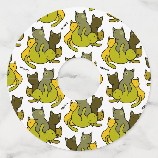 オリーブの子猫 ワイングラスタグ (正面)