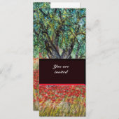 オリーブの木とポピー畑, 白 招待状 (正面/裏面)