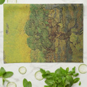 オリーブの木と収穫する人物、ヴィンセント・ヴァン・ゴッホ キッチンタオル (折り畳み)