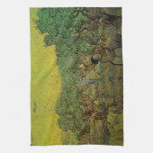 オリーブの木と収穫する人物、ヴィンセント・ヴァン・ゴッホ キッチンタオル (縦)