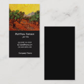 オリーブの木と黄色の空と太陽，ファンゴッホ 名刺 (正面/裏面)