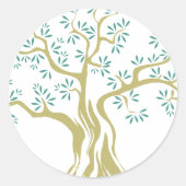 オリーブの木のスケッチ ラウンドシール (正面)