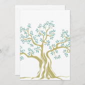 オリーブの木のスケッチ 招待状 - ボタニカル カード (正面/裏面)