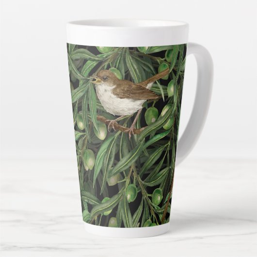 オリーブの木のナイチンゲール3 カフェラテマグ (右アングル)