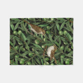 オリーブの木のナイチンゲール3 フリースブランケット (正面(横))