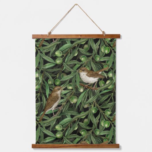 オリーブの木のナイチンゲール3 吊り下げ型タペストリー (正面)