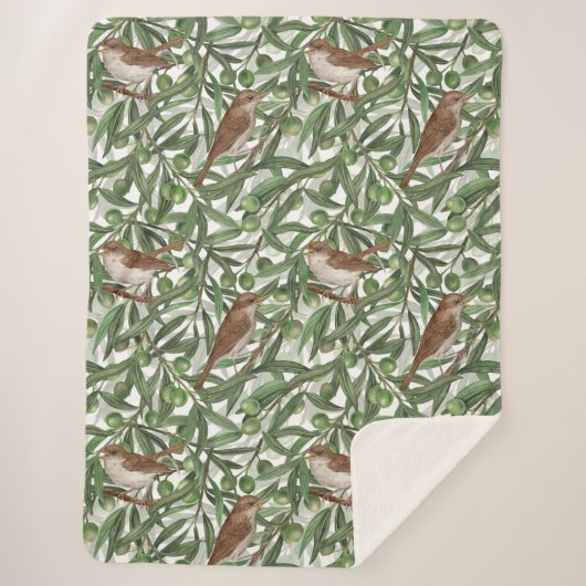 オリーブの木のナイチンゲール シェルパブランケット (正面)