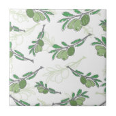 オリーブの木の枝のスケッチ タイル (正面)