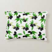 オリーブの木の枝を持つグーアシュの継ぎ目のない模様 アクセントクッション (裏面)