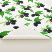 オリーブの木の枝を持つグーアシュの継ぎ目のない模様 シェルパブランケット (3/4)