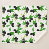 オリーブの木の枝を持つグーアシュの継ぎ目のない模様 シェルパブランケット (正面(横))