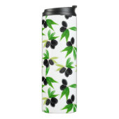 オリーブの木の枝を持つグーアシュの継ぎ目のない模様 タンブラー (回転左)