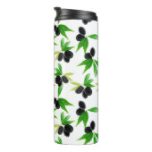 オリーブの木の枝を持つグーアシュの継ぎ目のない模様 タンブラー (回転右)