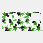 オリーブの木の枝を持つグーアシュの継ぎ目のない模様 Case-Mate iPhoneケース (裏面 (横))