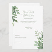 オリーブの木の水の結婚色 招待状 (正面/裏面)
