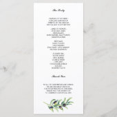 オリーブの木立ち | ラスティックな結婚式のプログラム プログラム (裏面)