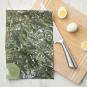 オリーブの木葉の キッチンタオル (四つ折り)