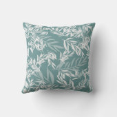 オリーブの木 – ティール(緑がかった色) クッション (裏面)