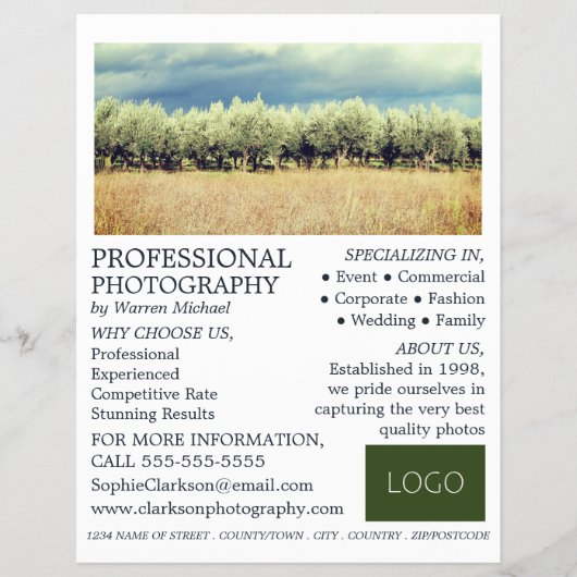 オリーブの木、写真、写真家の採用 チラシ (正面)