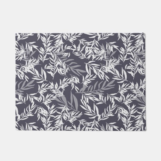 オリーブの木 – 濃い青 ドアマット (正面)