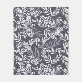 オリーブの木 – 濃い青 フリースブランケット