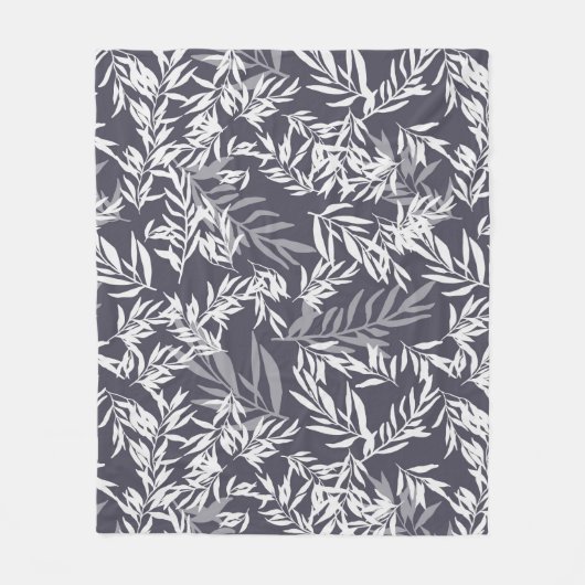 オリーブの木 – 濃い青 フリースブランケット (正面)